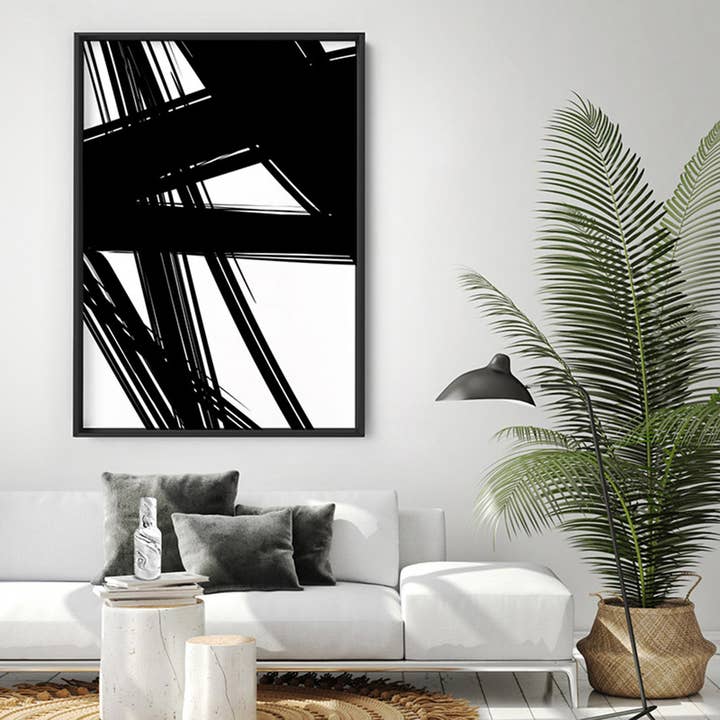 PRINT AND PROPER - Wholesale Art print - Black and White Line Print. Bold Abstract Art. Office Print1