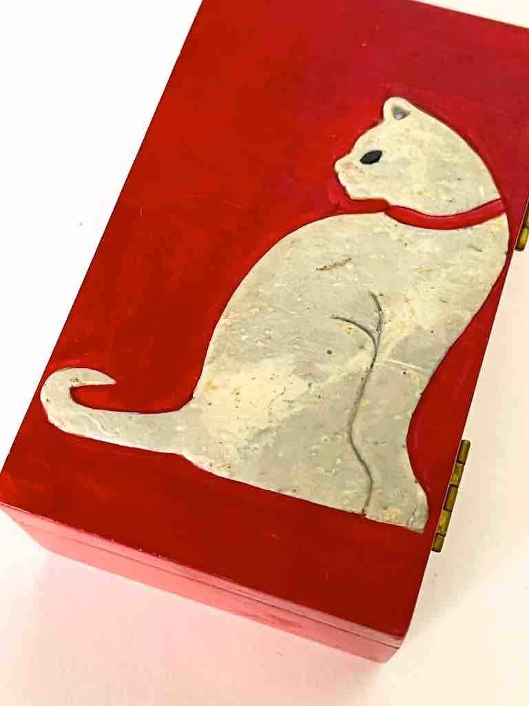 The Niger Bend - Wholesale Decorative Box - Cat Silhouette Design - Small Rectangle Soapstone Trinket Decor Box14