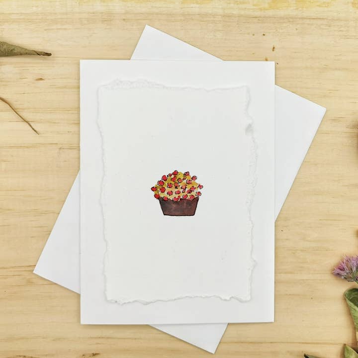 Mum's Flower Planter Blanco Handgeschilderde kaart voor wholesale door Irony Art