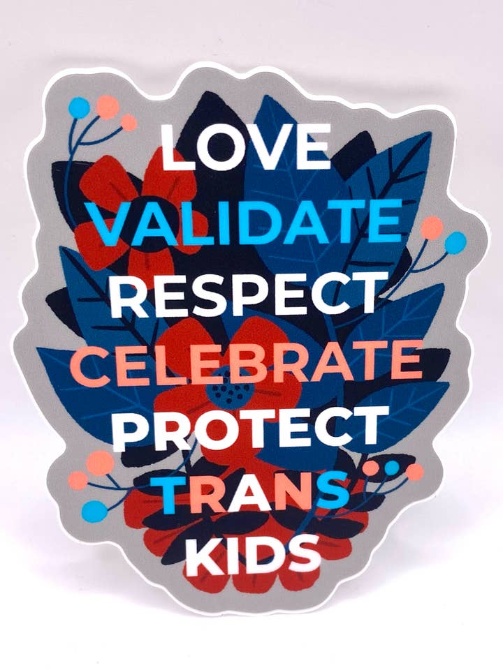 Protect Trans Kids Vinyl Sticker for wholesale by mightypigeon