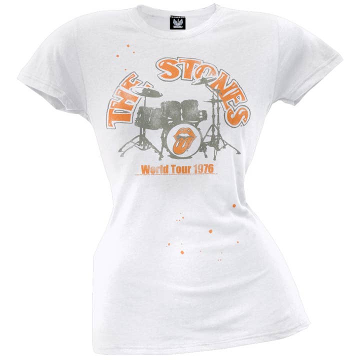Rolling Stones - Drums 1976 Women's Juniors T Shirt for wholesale by Official Store