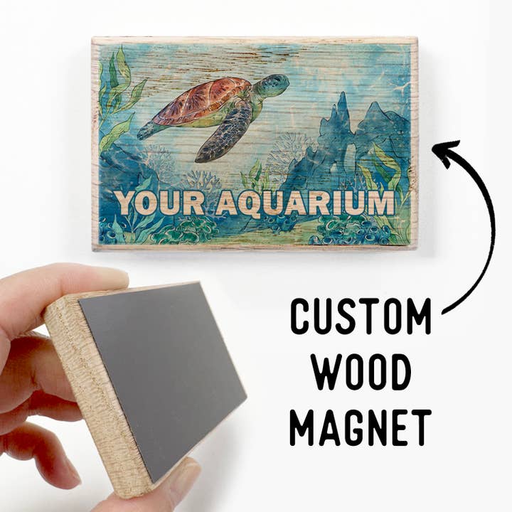 Hangout Home - Wholesale Magnet - Custom Wood Fridge Magnets - Sea Turtle or Any Custom Image