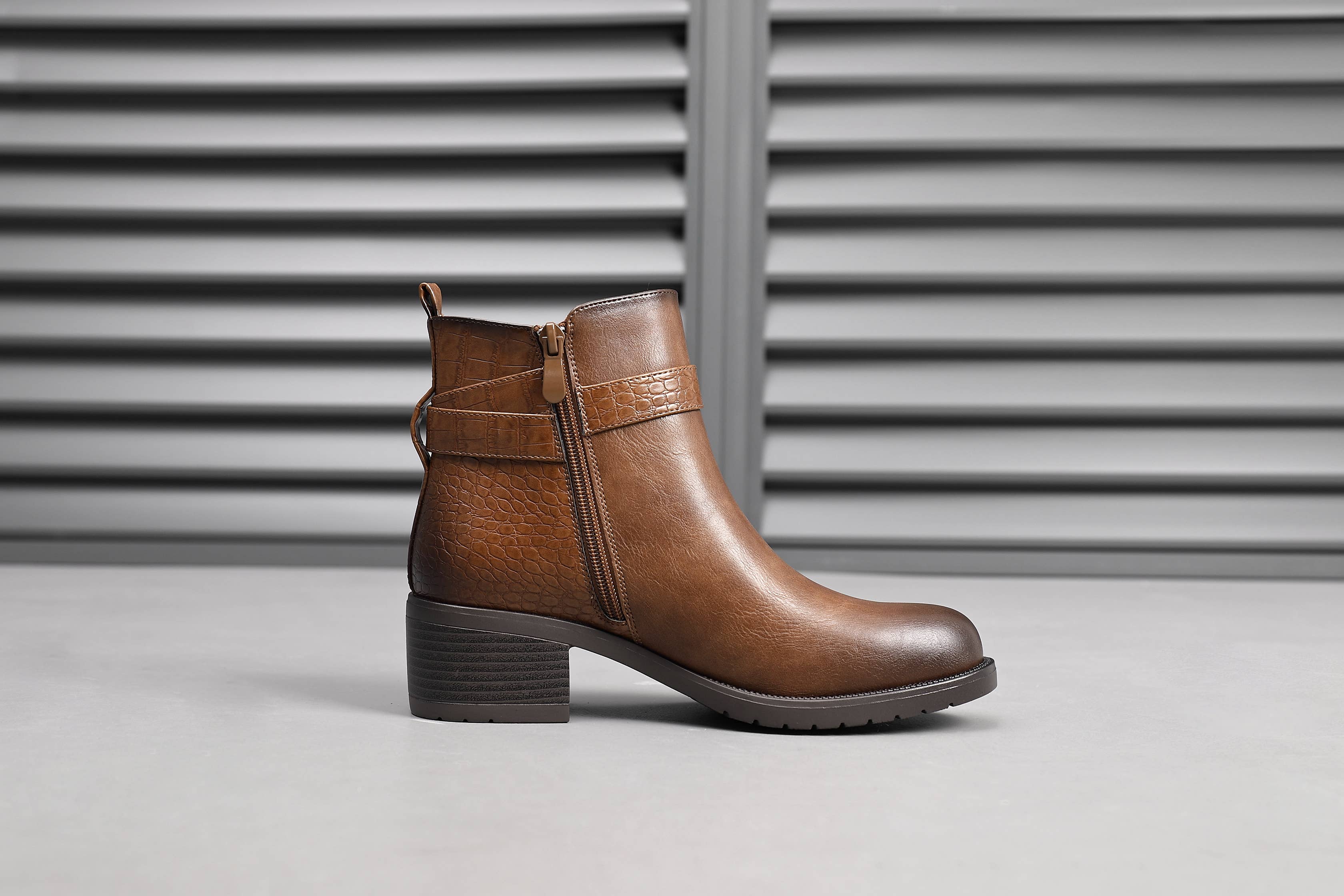 Top Staka - Wholesale Booties – Women's - A2351 Croc Mock Chic Ankle boots12