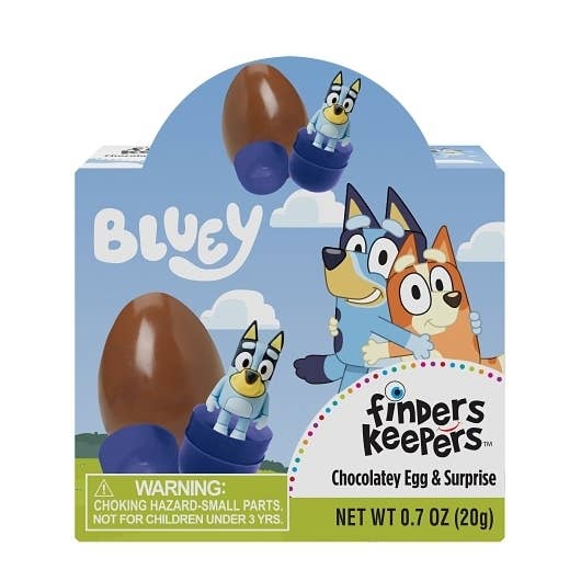 Finders Keepers Bluey Chocolately Egg & Surprise Box 6ct for wholesale by Long Island Candy Factory