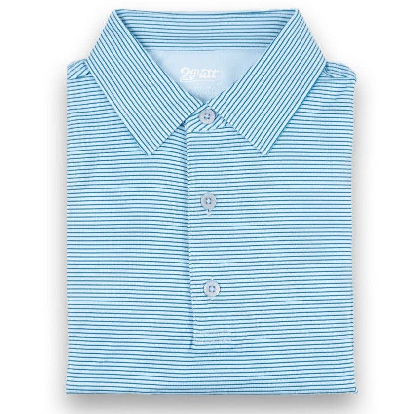 2Putt - Wholesale Polo - Men's - Light Blue Strip Men's Polo0