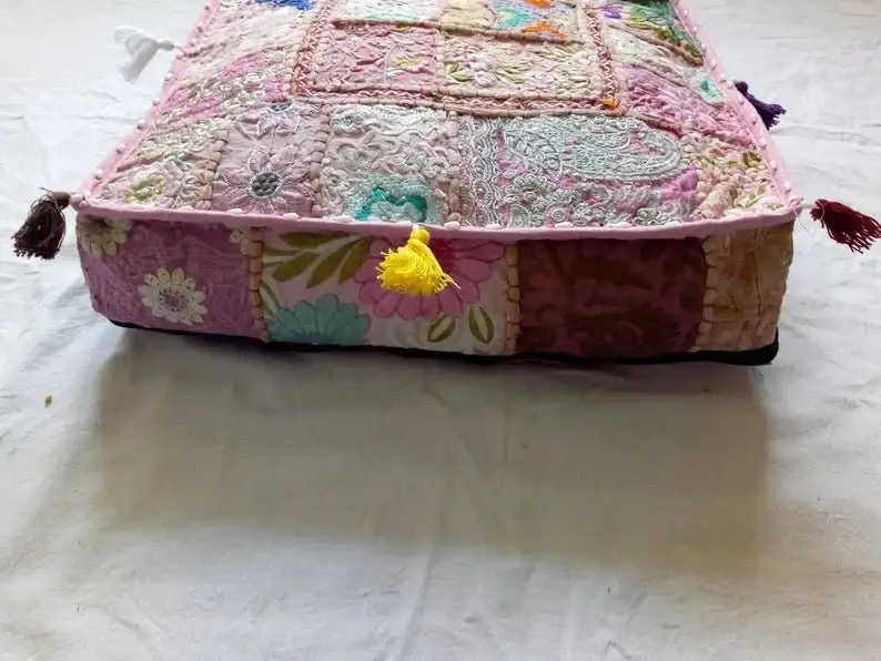 GYPSY STUDIO - Wholesale Pouf - Indian Handmade Square Pouf Vintage Floor Cushion Covers1