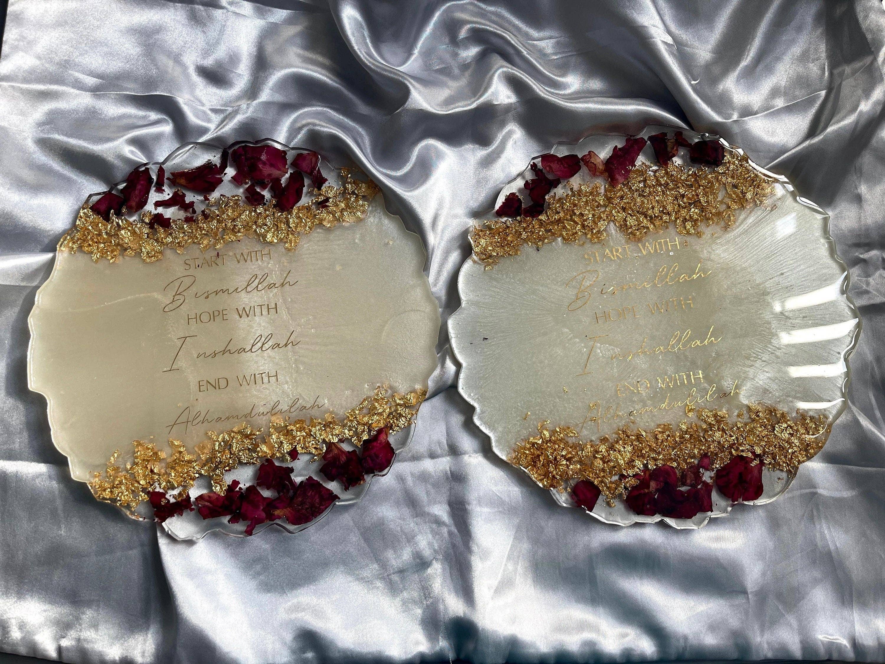 Hudaa & Co – wholesale Ornament – Geode Arabic Quote Display Ornament and Stand | Islamic Canvas | Ramadan | Eid Gift | Bespoke Home Decor | Ramadan Decoration |6