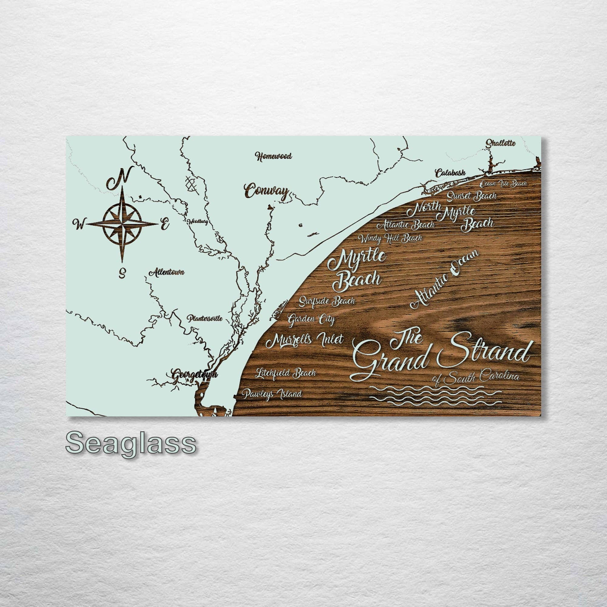 Fire & Pine - Wholesale Map - South Carolina: Grand Strand  Whimsical Map2