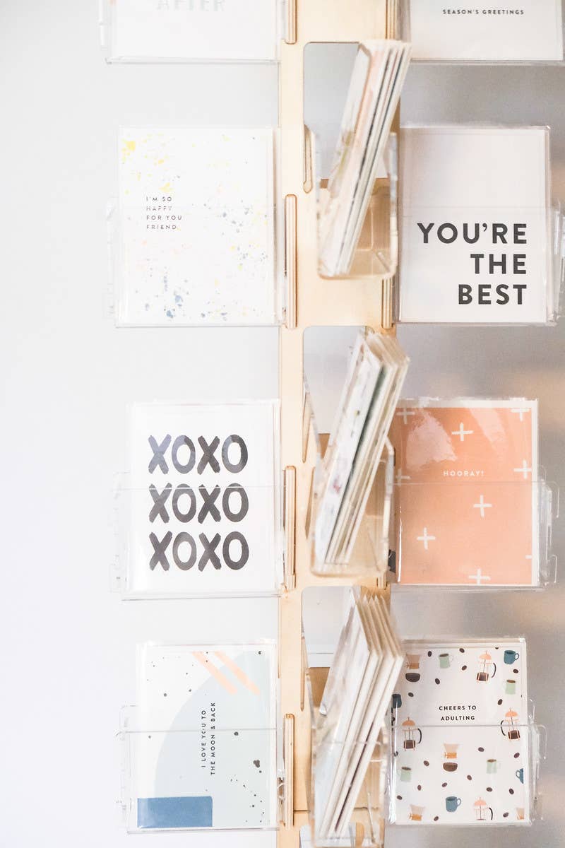 Joy Paper Co. - Wholesale Retailer Display - Paper & Novelty - 48 Pocket Greeting Card Floor Display + 120 cards of choice2