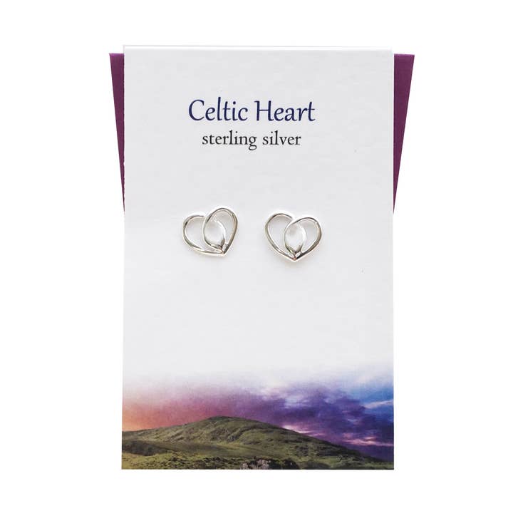 Orecchini a perno Cuore Celtico per la vendita all'ingrosso da parte di Glenna Studios