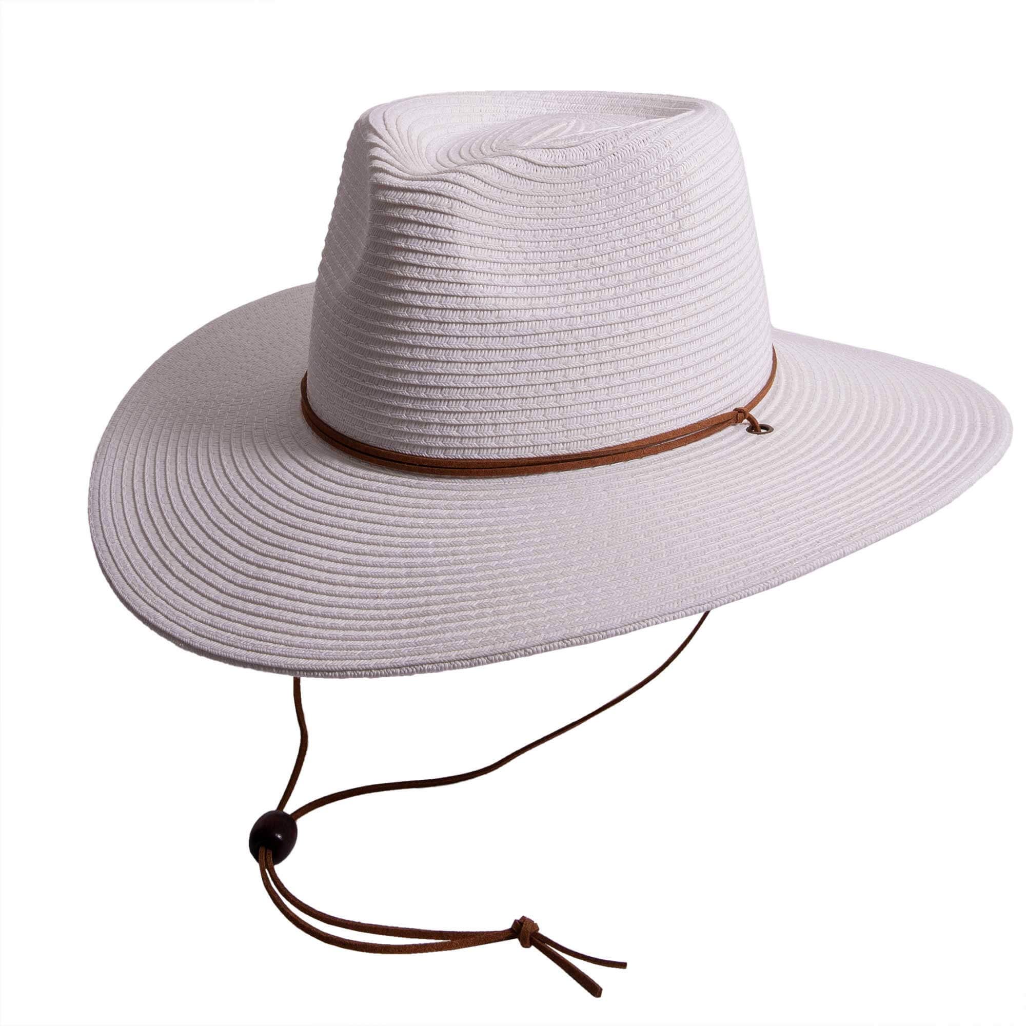 White Safari Wide Brim Straw Sun Hat - Style Felix for wholesale on Faire0