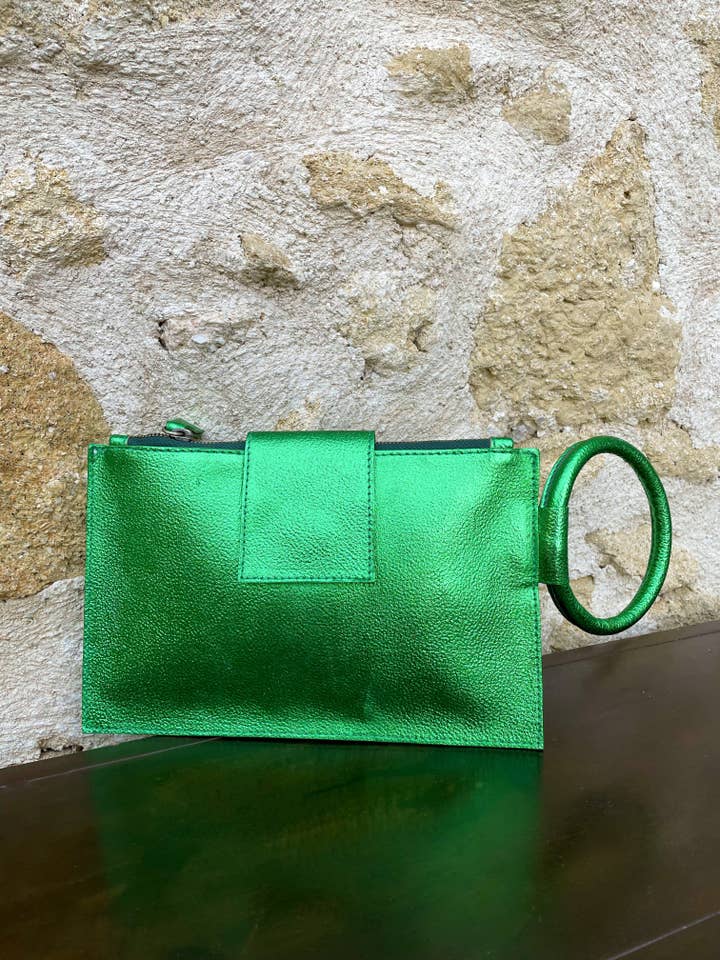 Clutch Oracabessa en cuir/coton pour la vente par Maison Callaloo