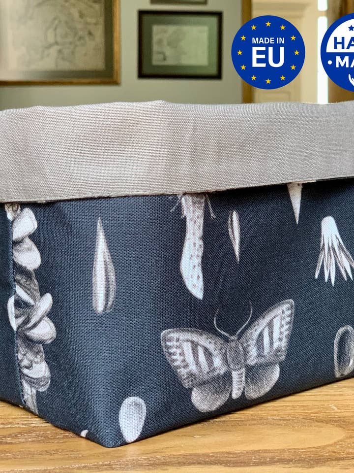 Fabric Basket, Bread cloth h=20cm, 100% Cotton, Printed | Seeds Carbon for wholesale by Hortensias Home