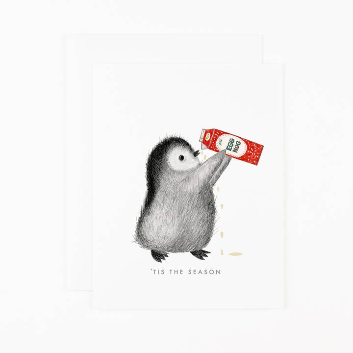 Dear Hancock – postal de época festiva por atacado – 6 Pacote - Pinguim Beber Ovo
