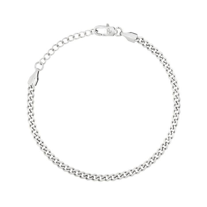 Twistedpendant - Wholesale Link & Chain Bracelet - Silver Cuban Bracelet (3MM)