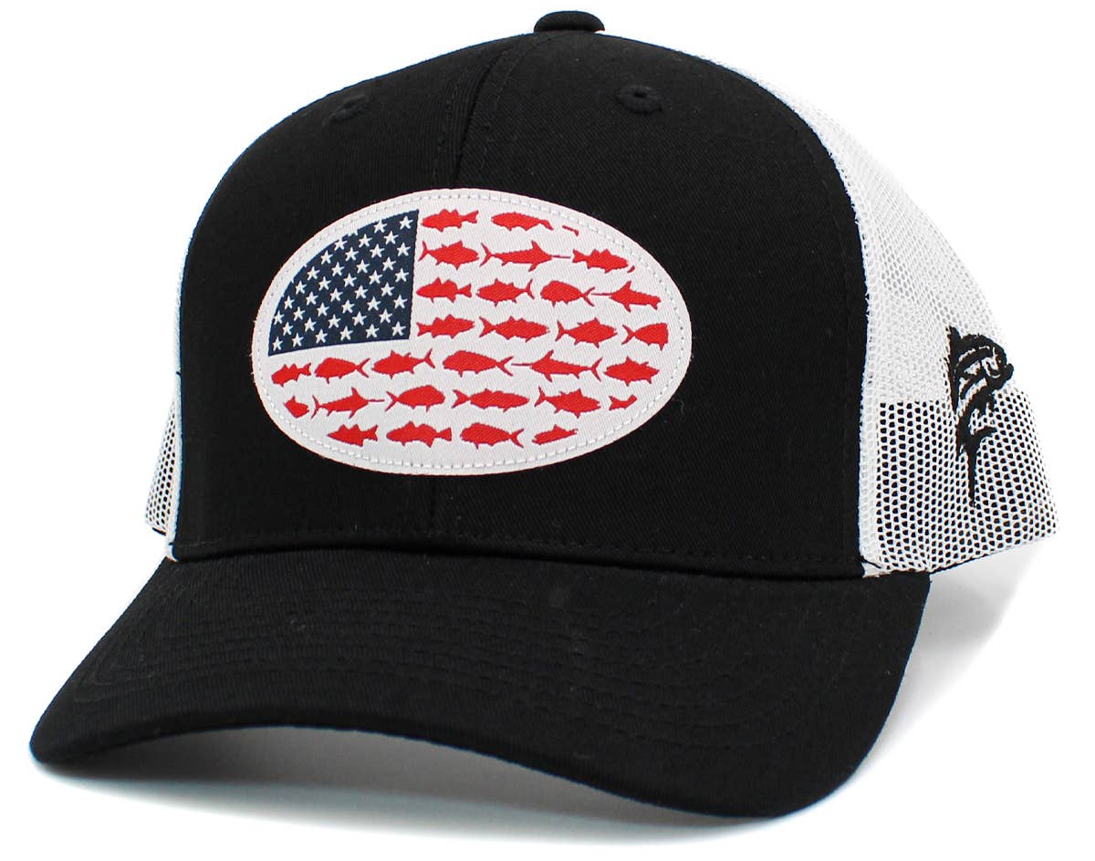 KBETHOS – wholesale Trucker hat – Unisex – USA Fish Flag Mesh Back Ballcap8