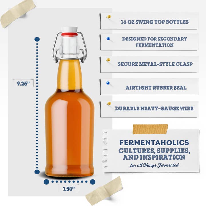 Fermentaholics - Wholesale DIY Drink Kit - Kombucha Bottling Kit, Flip Top