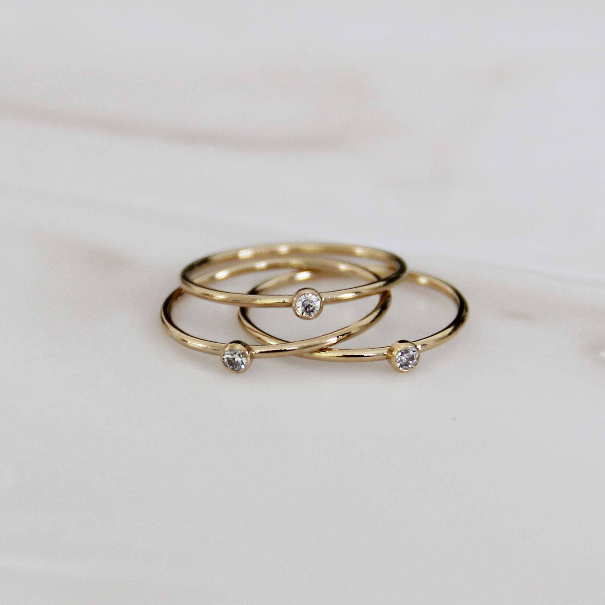 Gold Classic Single Stone Ring for wholesale on Faire2