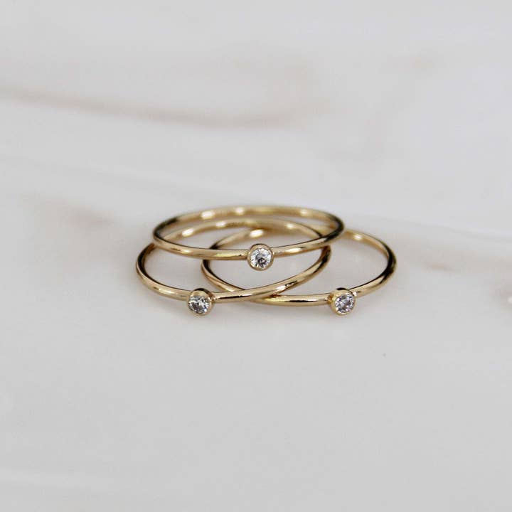 Gold Classic Single Stone Ring for wholesale on Faire2