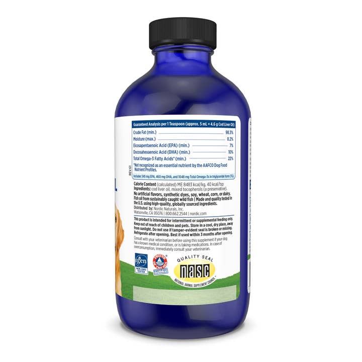 Nordic Naturals - Wholesale Pet Supplement - Dog - Pet Cod Liver Oil Supplement - Unflavored • 8 Oz.2