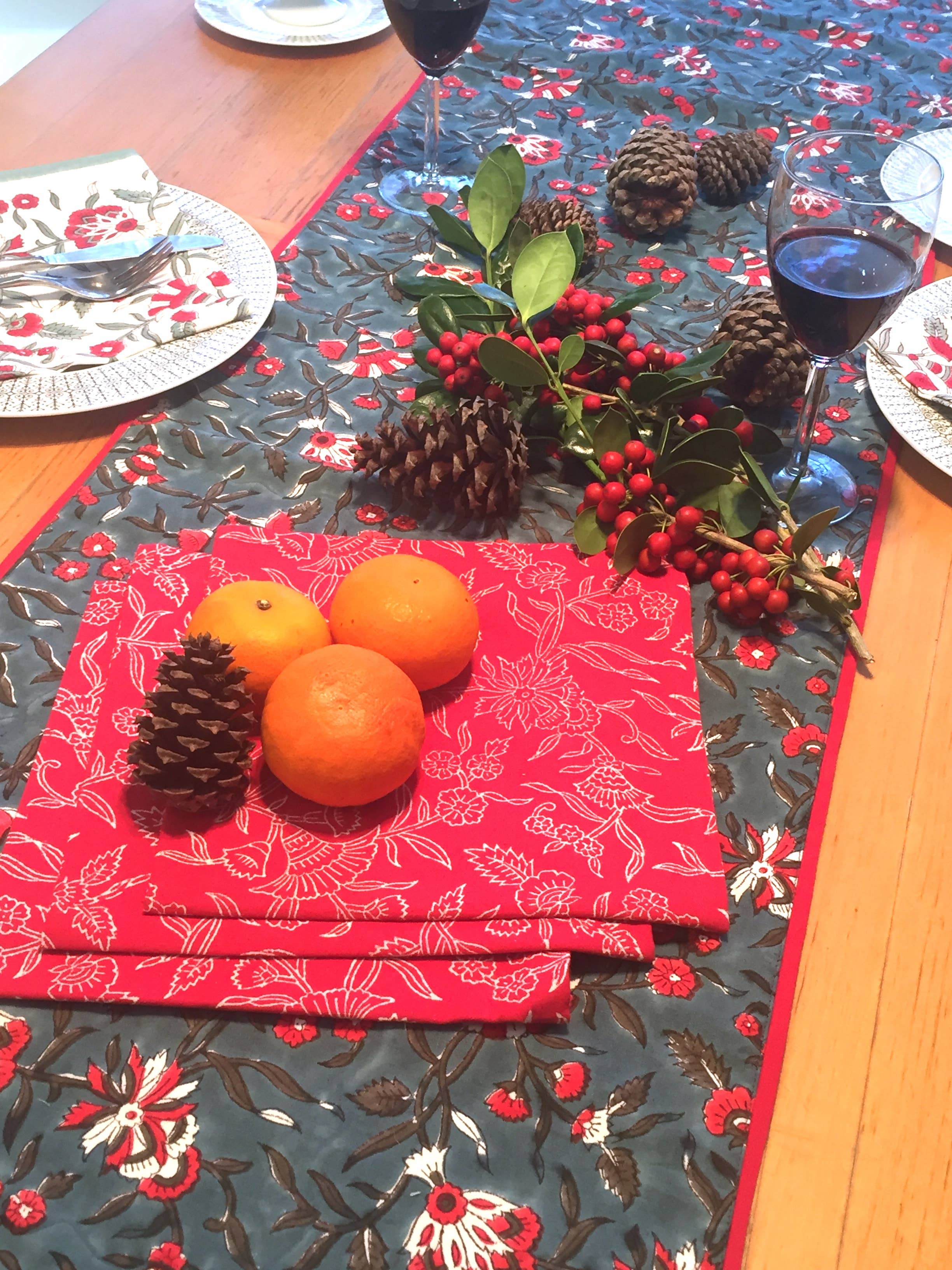 Mehera Shaw - Wholesale Table Runner - Table Runner in Hand Block Printed Organic Cotton1