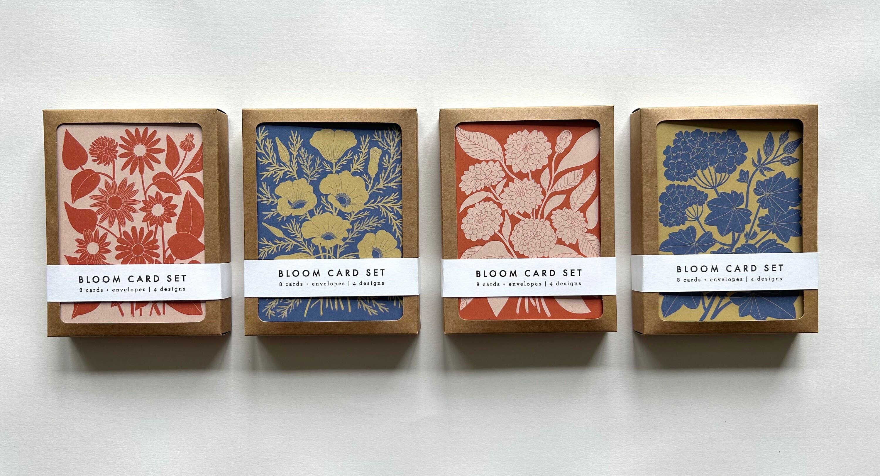 Chelsea Calkins Design - Wholesale Stationery/Notecard Set - Bloom Assorted Floral Card Set - 8 Cards With Envelopes6