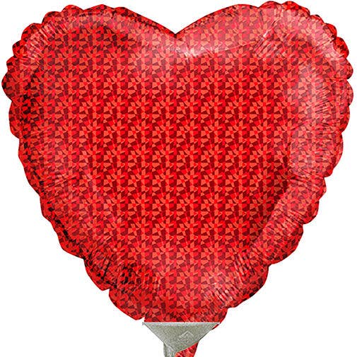 Sumptuous Gifts - Wholesale Balloon - 9" Air - Filled Prismatic Red Heart0