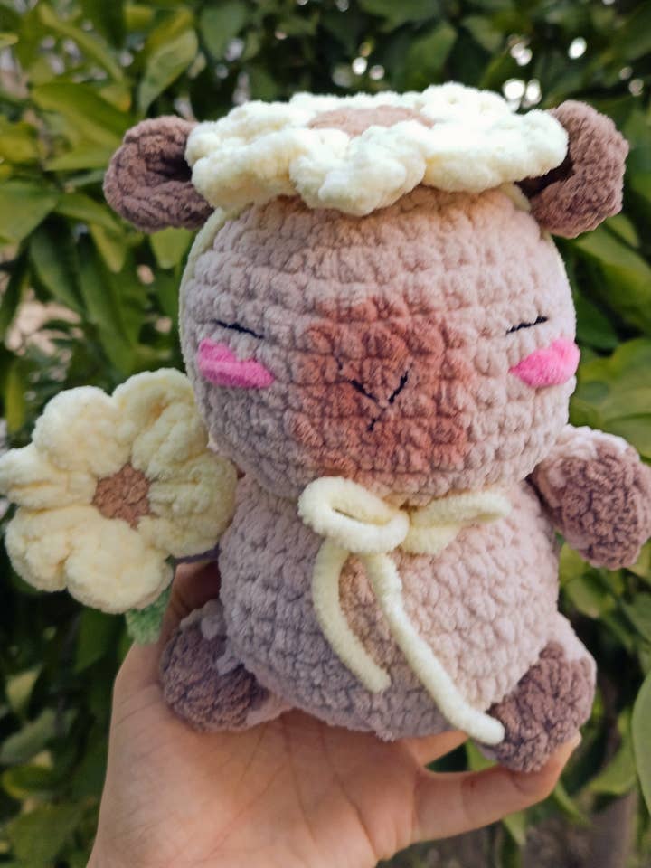 Sunflower Capybara Plush – Handmade Cute Animal Toy for wholesale by KLABELGIFT