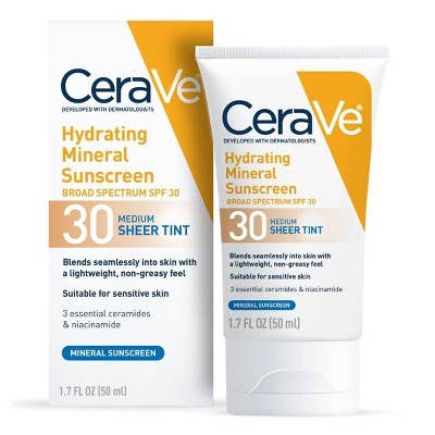 CeraVe Hydrating Mineral Tinted Face Lotion SPF 30 Medium 1.7 fl oz - Imperfect Box for wholesale by This is Beauty