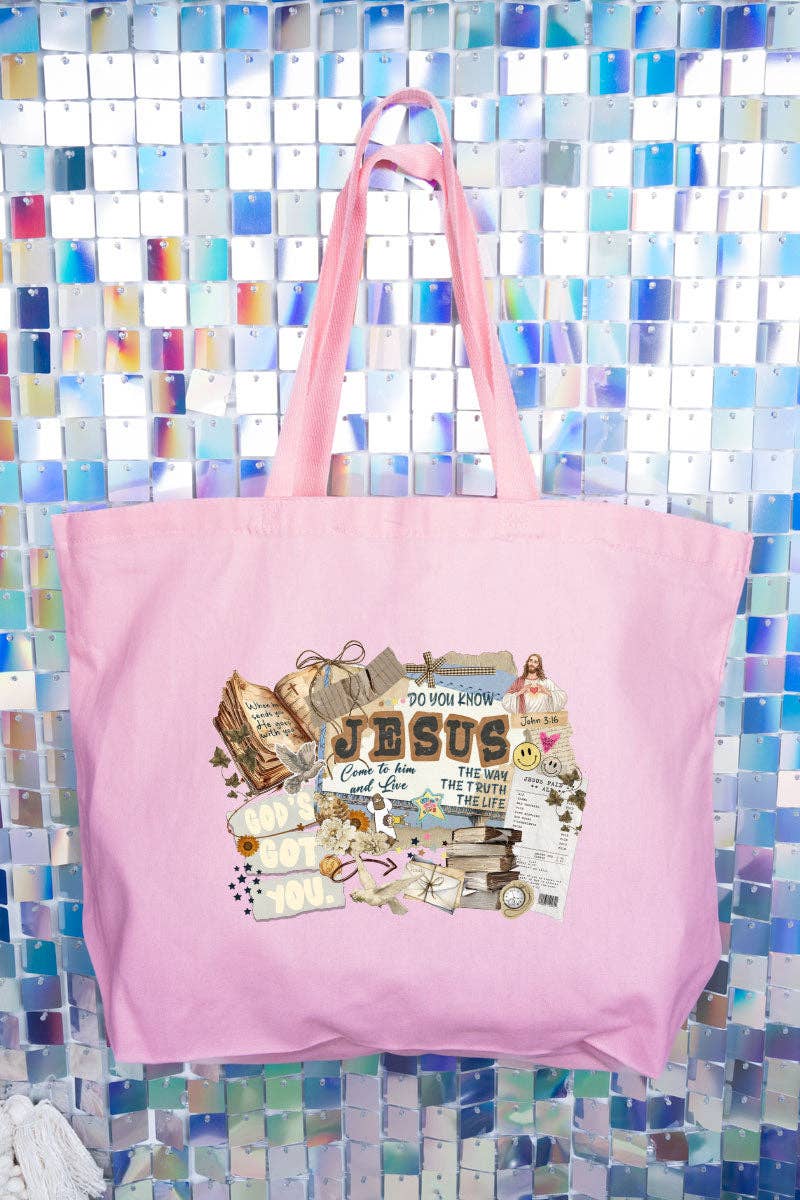 Wholesale Accessory Market - Wholesale Tote Bag - Women's - Do You Know Jesus Canvas Jumbo Tote1