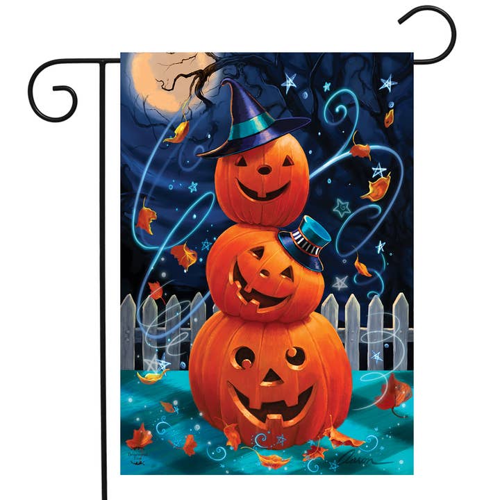 Halloween Pumpkin Stack Garden Flag for wholesale by Briarwood Lane