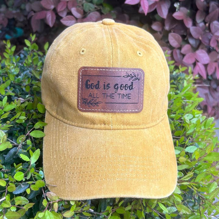 God is Good, All The Time - Engraved Leatherette Hat for wholesale by JEC Home Goods Inc