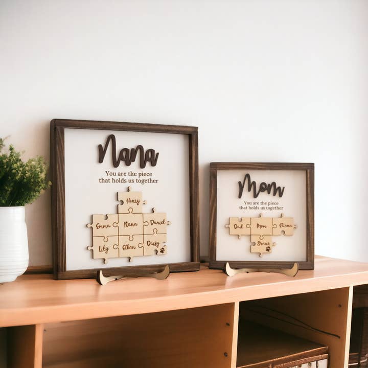 Marco de Rompecabezas de Madera para Mamá Regalo Familiar Significativo J29 para venta al por mayor de BearCrafts