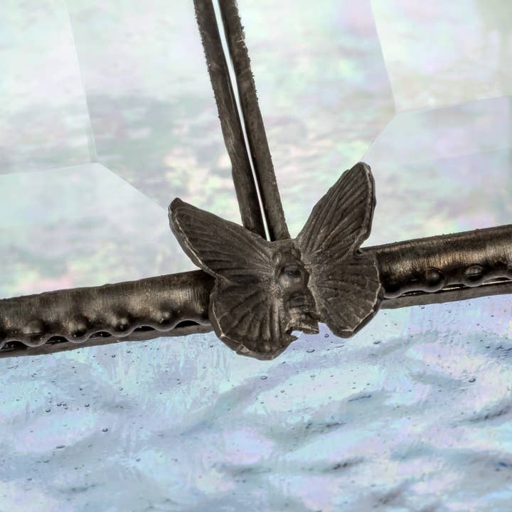 J Devlin Glass Art & Bert Anderson Collection - Wholesale Jewelry Box/Organizer - Blue Stained Glass Butterfly Lift Jewelry Box/Organizer