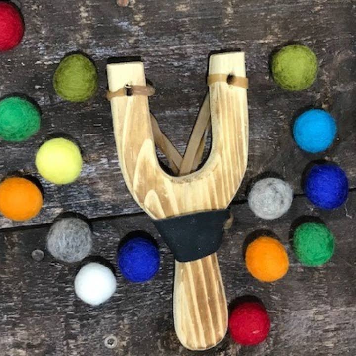 BluMoon Designs - Wholesale Katapult - Kinderen - Houten katapult met 15 vilten ballen