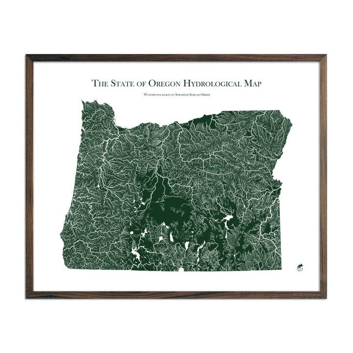 Carte hydrologique de l'Oregon pour la vente par Muir Way