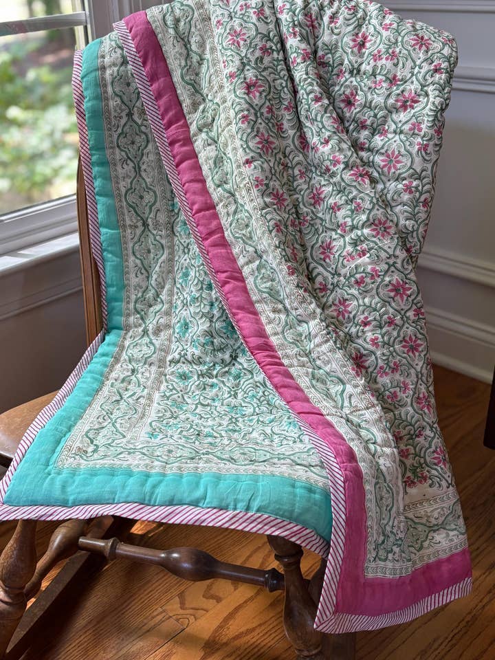 Razai Quilt - Botanical Garden for wholesale by Peaceware