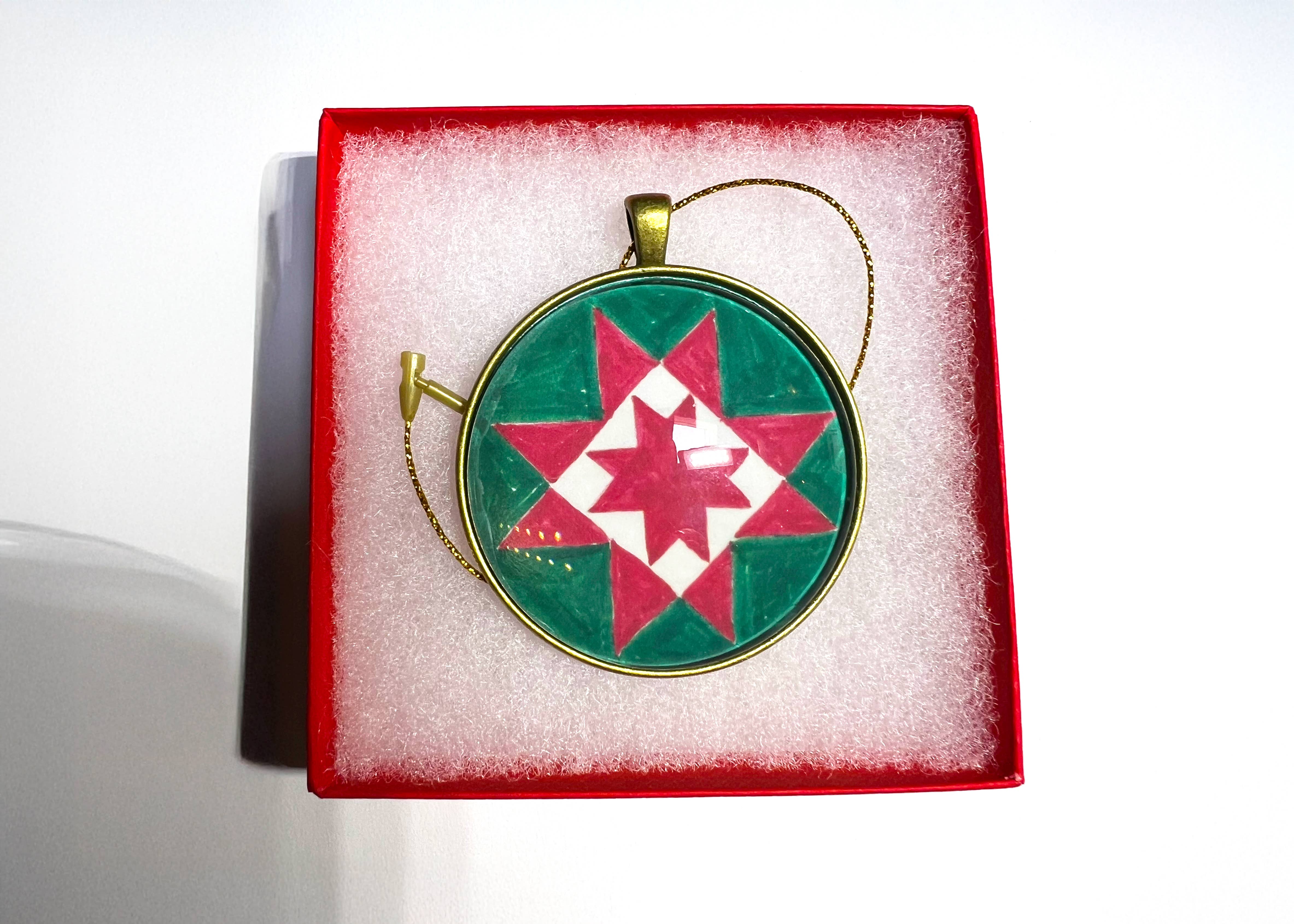 Quilt Design Jewelry - Wholesale Ornament - Quilt Design Christmas Ornament, Rising Star3