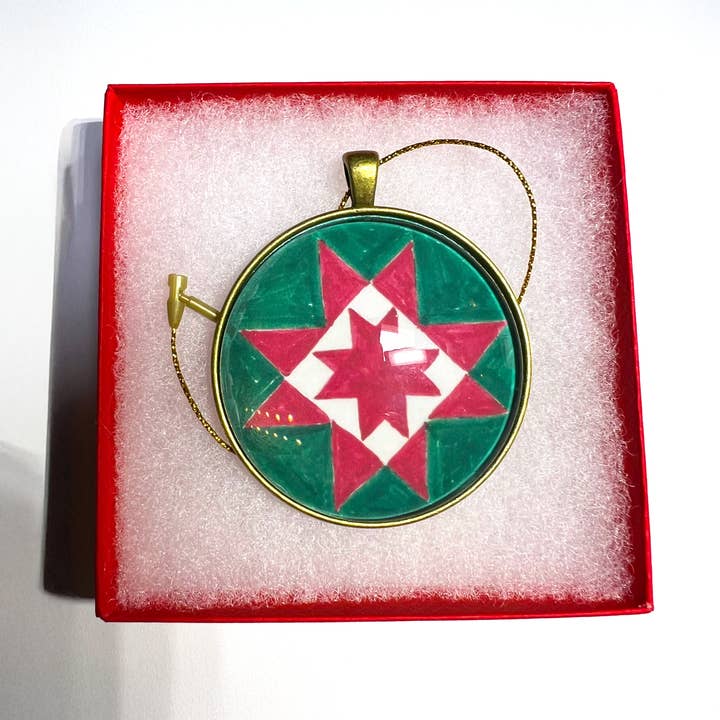 Quilt Design Jewelry - Wholesale Ornament - Quilt Design Christmas Ornament, Rising Star3