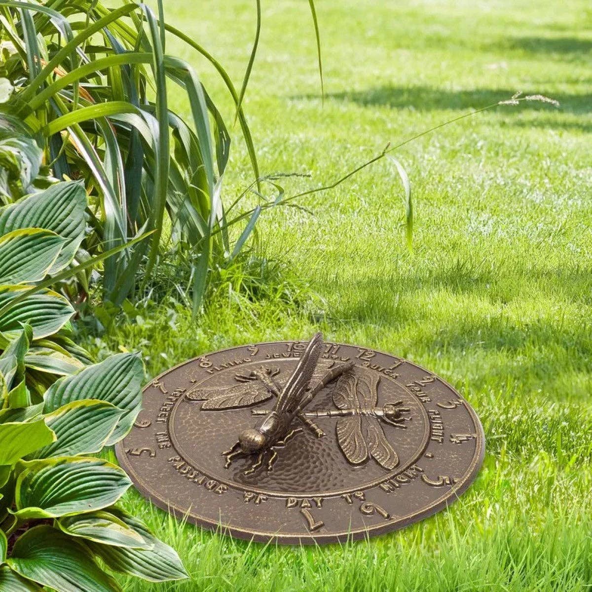 Playful Tail - Wholesale Outdoor Ornament/Decor - Whitehall Dragonfly Sundial, French Bronze1