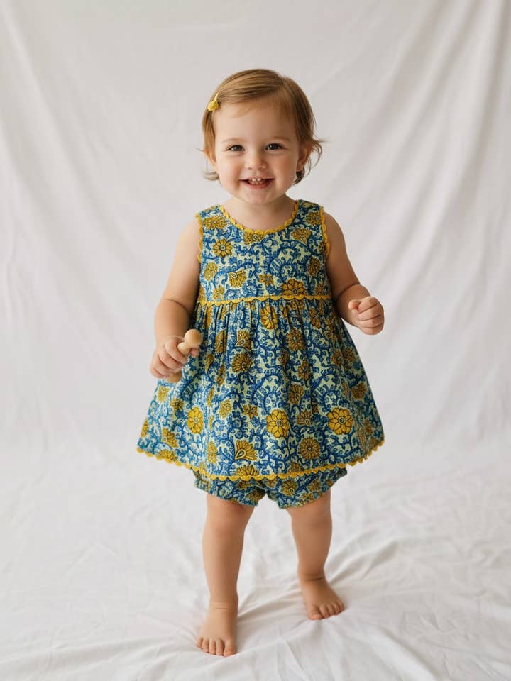 Victoria Jurk : BLAUW : Baby : Peuter : Tiener voor wholesale door Yo Baby