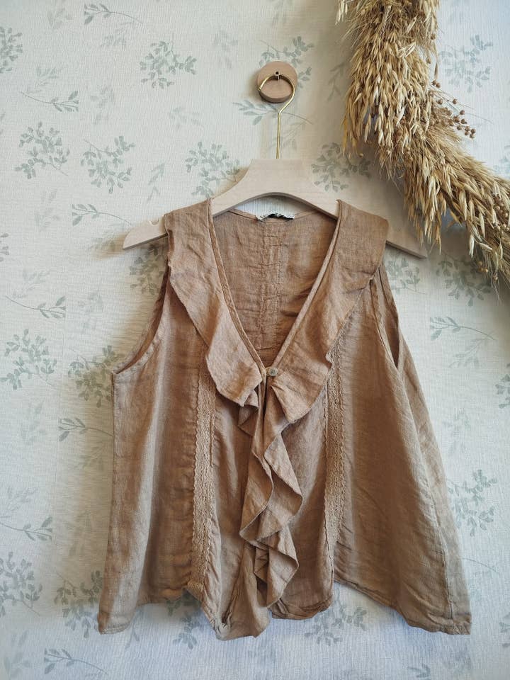 Linos y Textiles - Wholesale Blouse – Women’s - REF:12128 100% Linen Blouse3