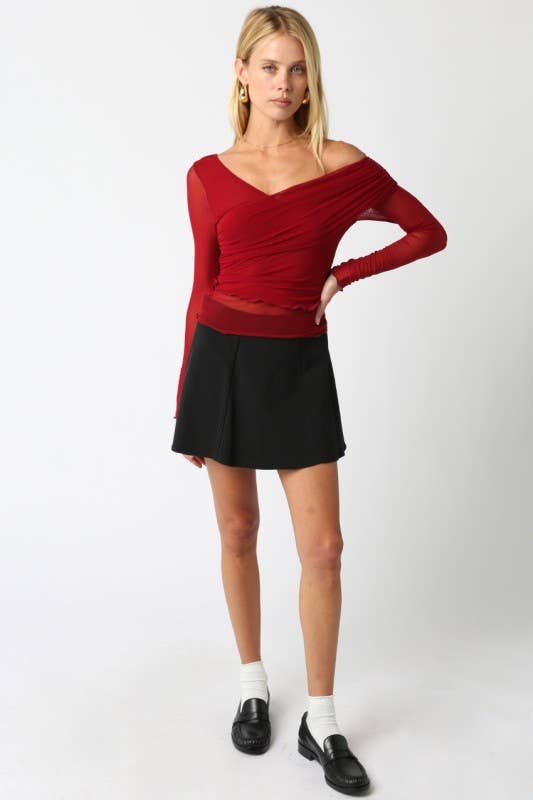 Olivaceous - Wholesale Blouse - Women's - Krista Mesh Top10