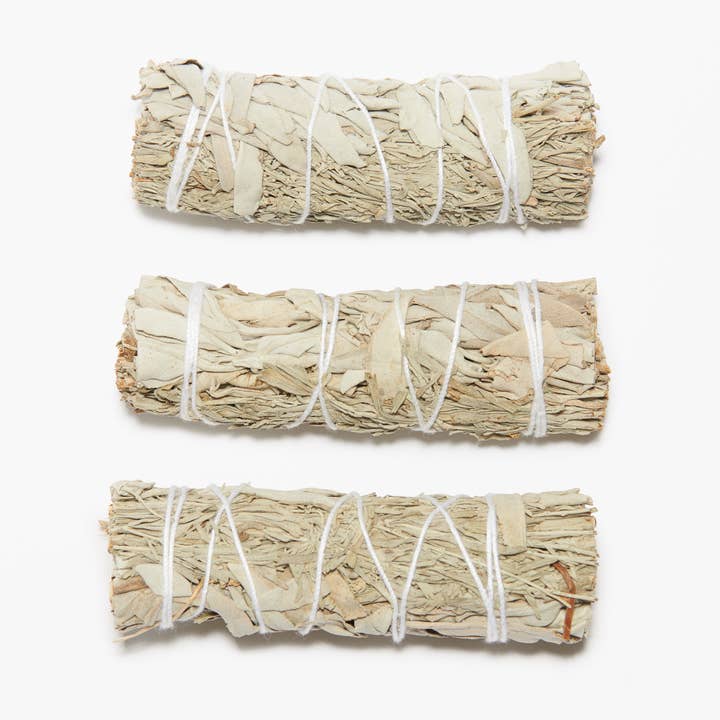 White Sage and Blue Sage Smudge Stick Wand for wholesale by Liv Rocks