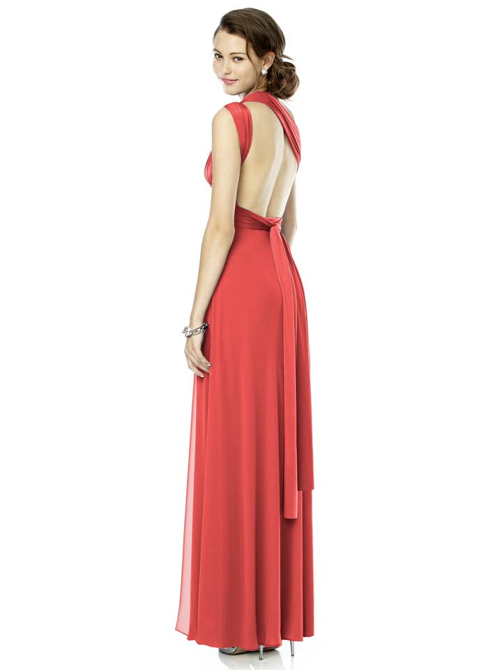 Dessy Group - Venta al por mayor Vestido de fiesta - Mujer - Vestido cruzado torcido con sobrefalda de gasa: largo44