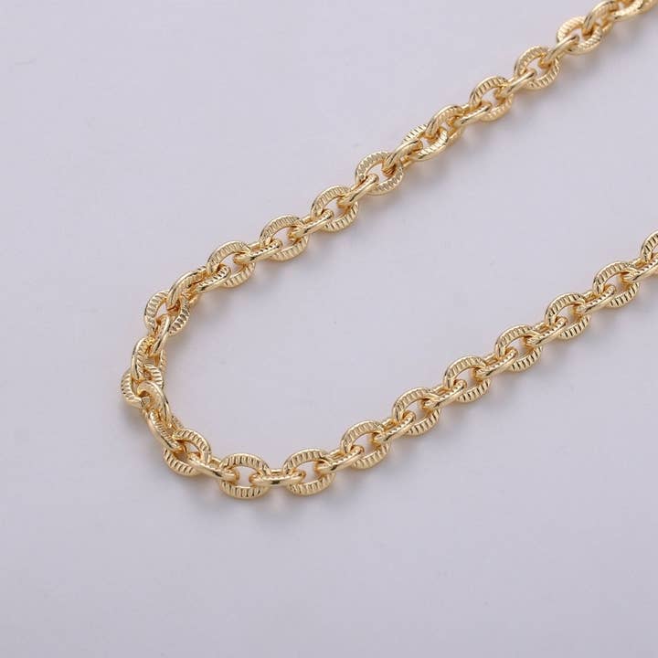 16K guld fylld kabelkedja vriden texturerad kedja, förlängd oval kedja 5,5mmx4,25mm länk kedja för halsband armband | ROLL-271 ROLL-269 Utförsäljningspris för wholesale av Aim Eternal