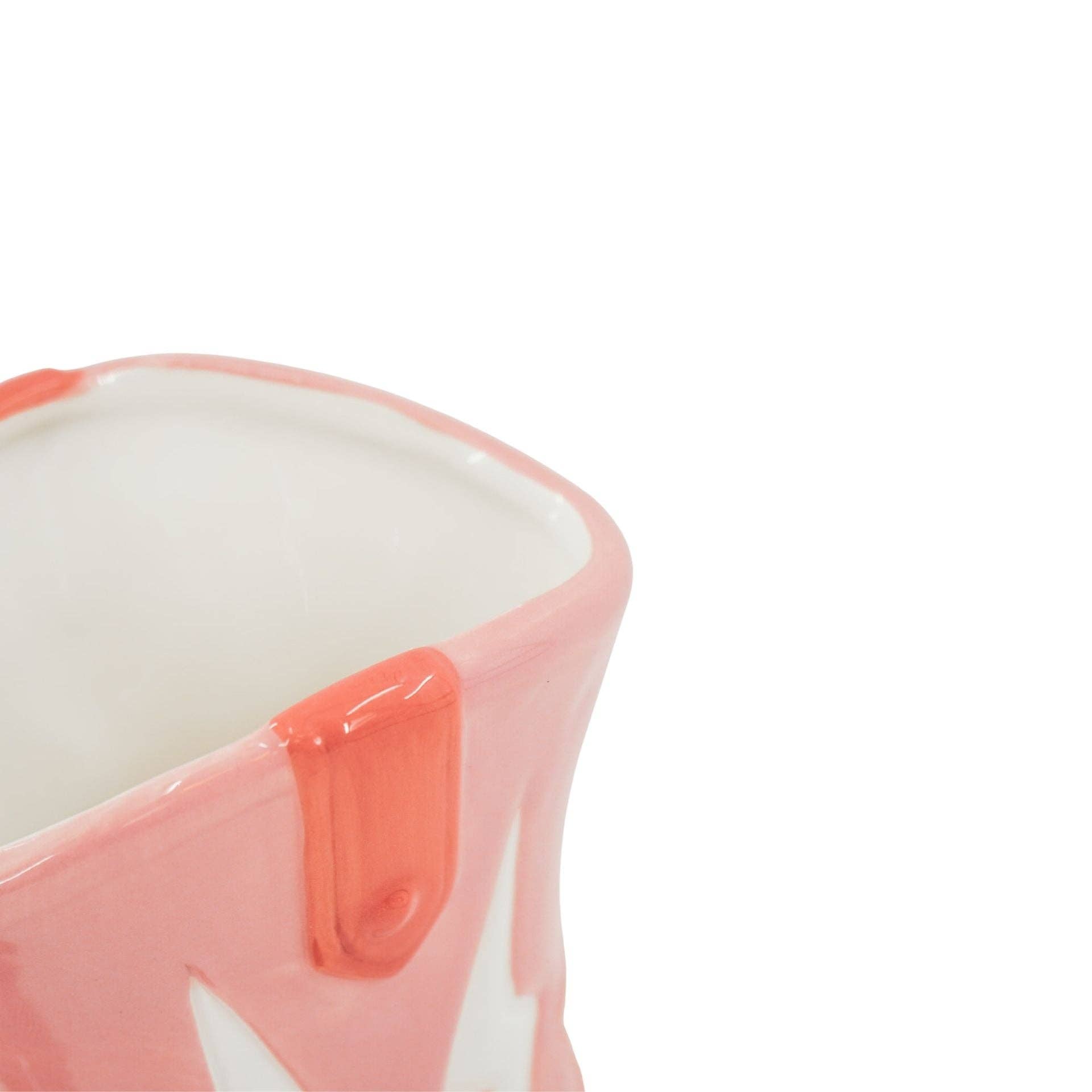 Housevitamin bv - Wholesale Vase - Flower Vase- Boot with Disco Hat Vase- Ceramics- Pink/ Orange-16,5x10.5x26,5cm6