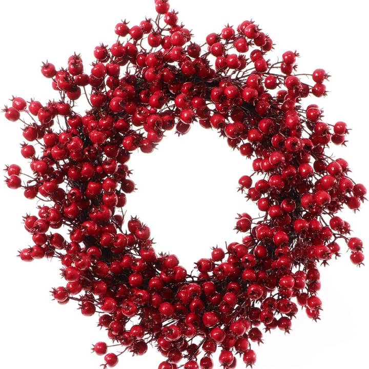 Larksilk - Wholesale Wreath - Red Berry Wreath Hawthorn Twig Berries Christmas Collection4