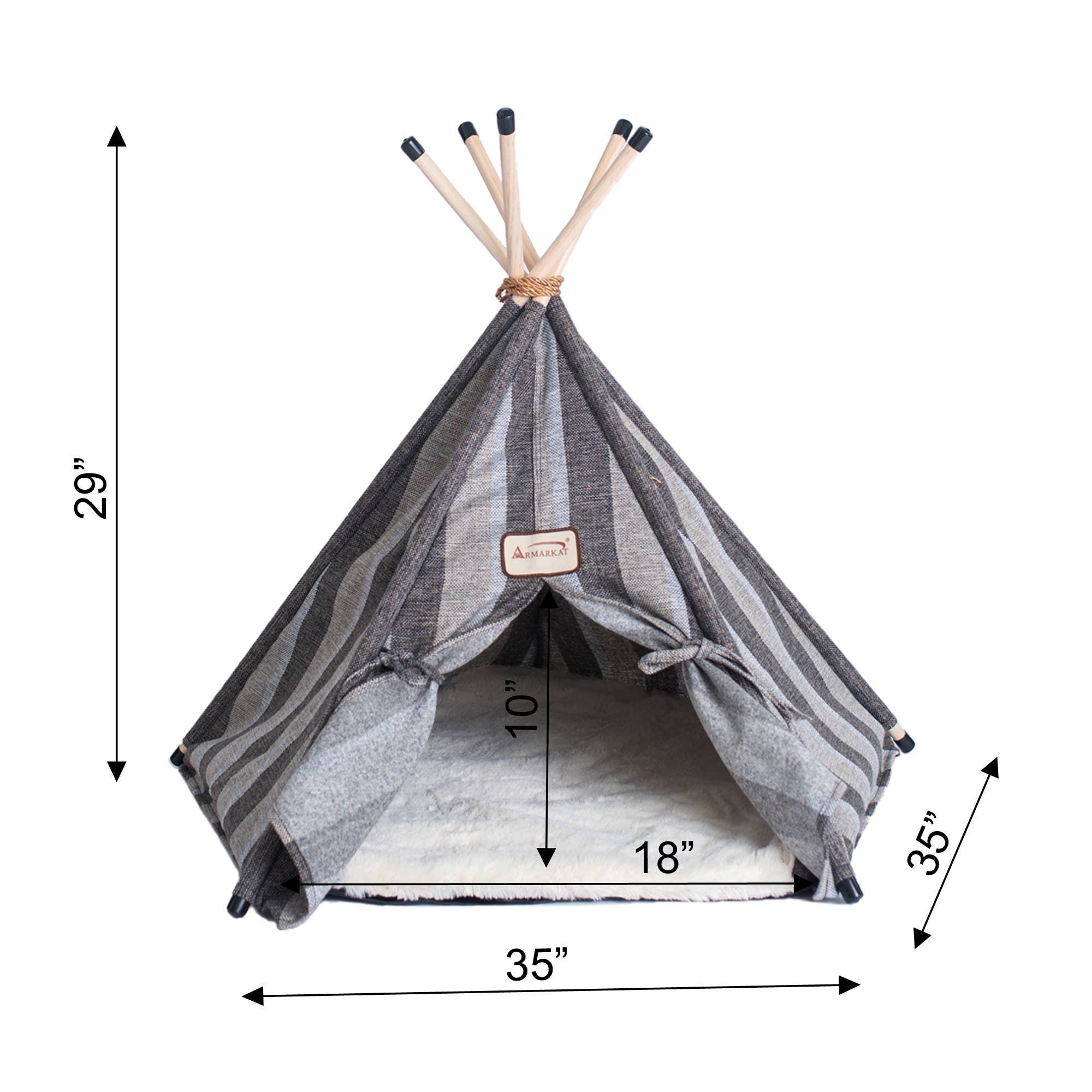 Armarkat - Wholesale Pet Bed - Cat - Armarkat Teepee Style Cat Bed with Striped Pattern4
