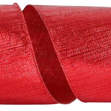 Metallic Reflection Value Wired Edge, Red, 4 In, 10 Yards for wholesale by RELIANT RIBBON